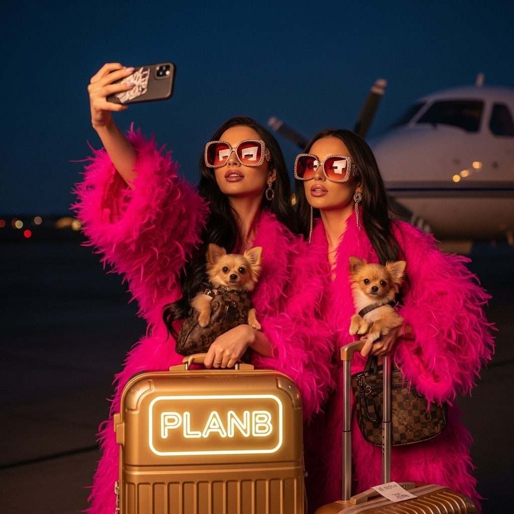 Luxus-Fashion-Motiv mit PLANB-Branding