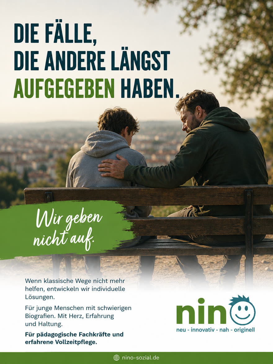 nino Social-Ad: Die Fälle, die andere aufgegeben haben — Wir geben nicht auf